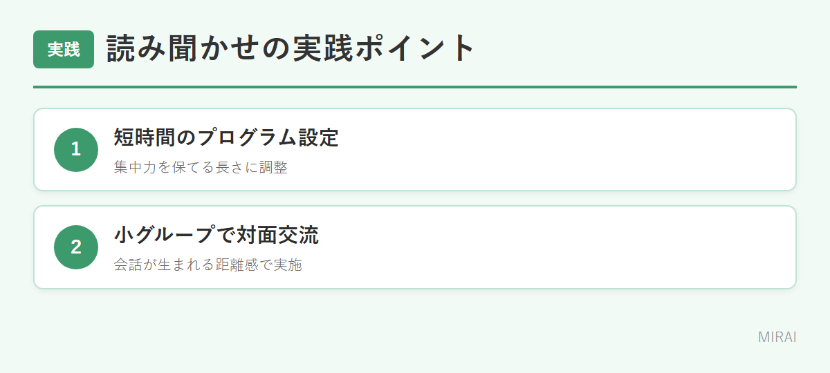 介護施設での絵本読み聞かせ:短時間プログラム・小グループでの対面交流
